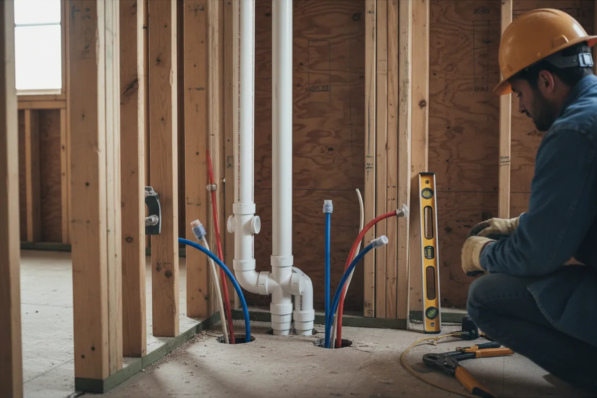 Drain and supply rough-in during Toilet Repair and Installation in Leetonia